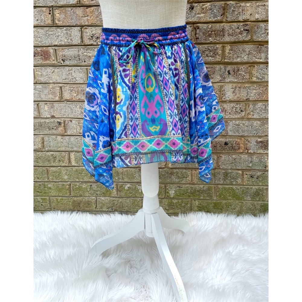NWT Zara Beaded Asymmetrical Print Skirt